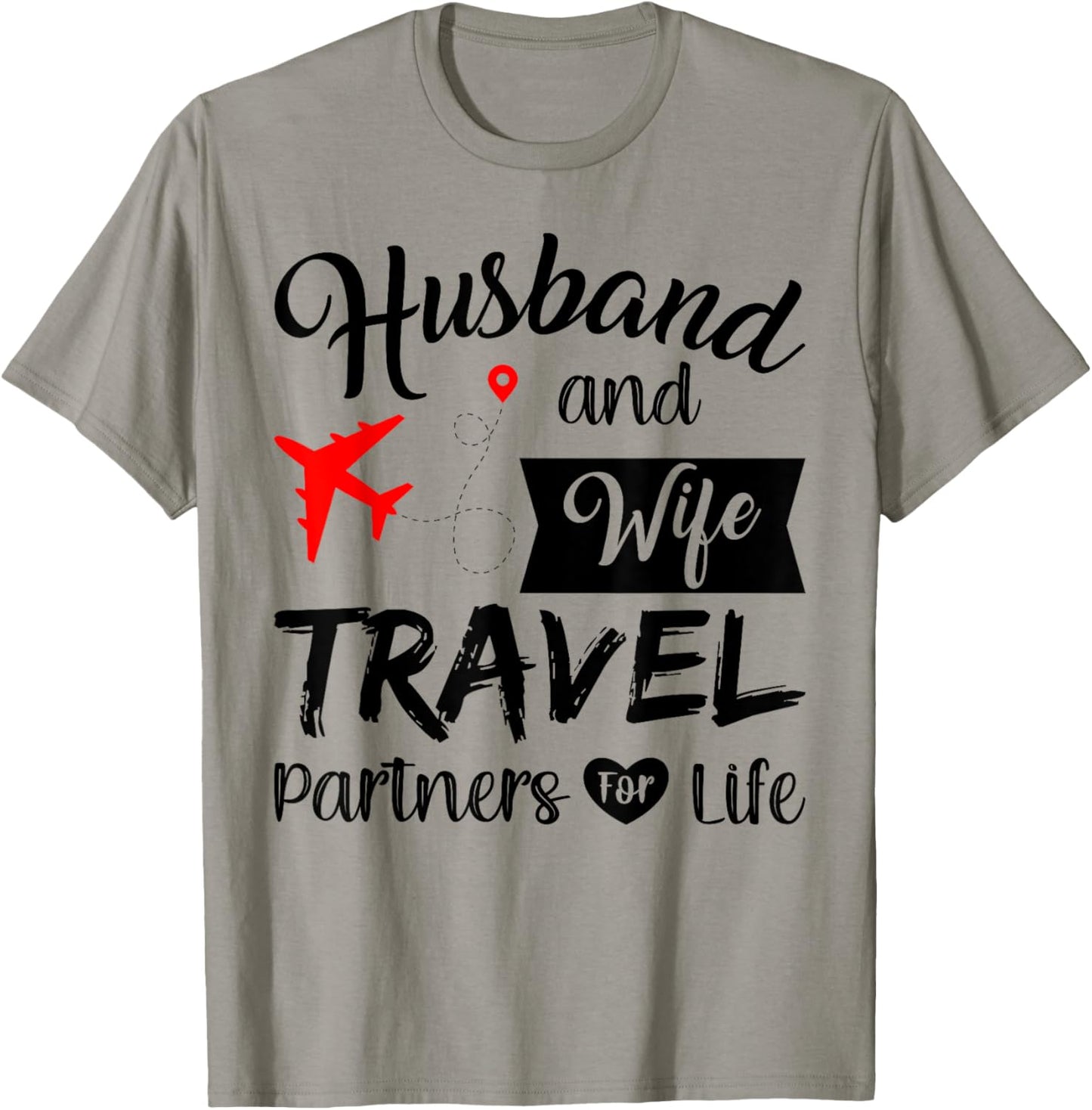 Couple Matching Husband And Wife Travel Partners For Life T-Shirt - T-Shirt | Sand