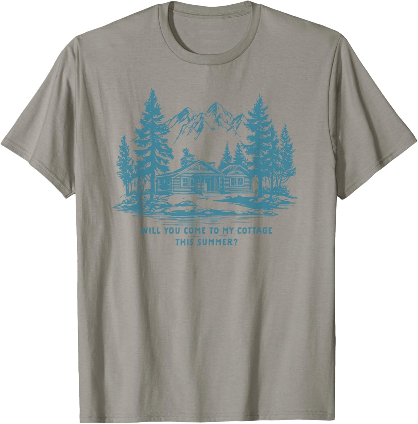 Come to My Cottage This Summer Vintage-Grafik Herren T-Shirt - T-Shirt | Sand
