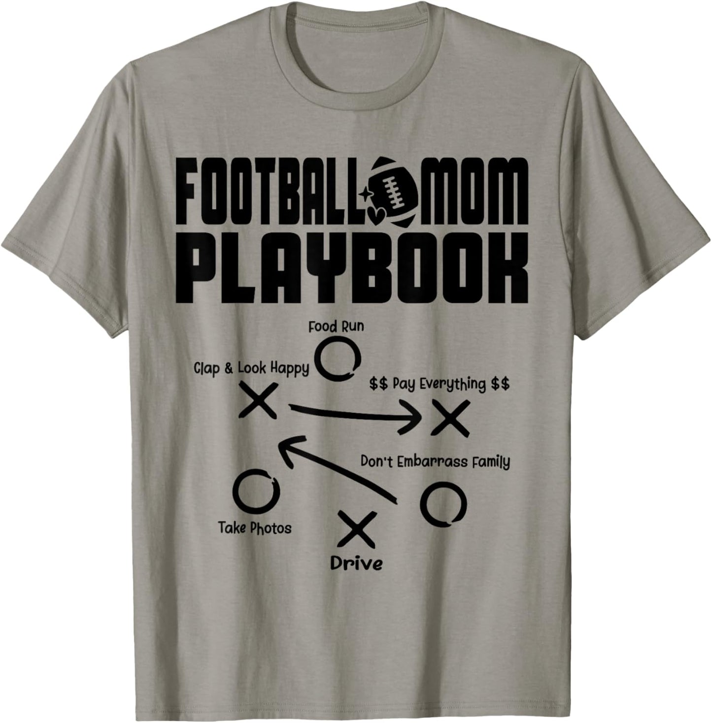 Football Mom PLAYBOOK Football Love Football Player Game Day T-Shirt - T-Shirt | Sand