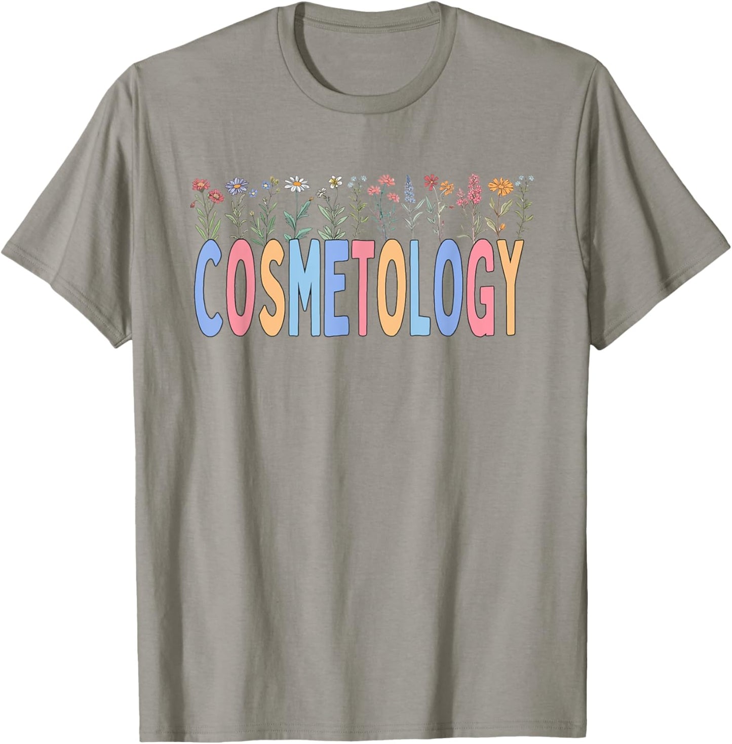 Cosmetology Wildflower Hair Stylist Beauty School Graduation T-Shirt - T-Shirt | Sand