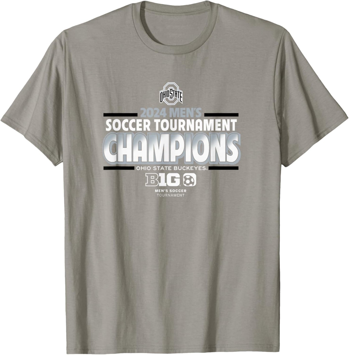 Ohio State Buckeyes Big Ten Champs 2024 Men's Soccer Red T-Shirt - T-Shirt | Sand