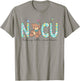 NICU Bear Spring NICU Nurse Helping Little Ones Bloom Work T-Shirt - T-Shirt | Sand