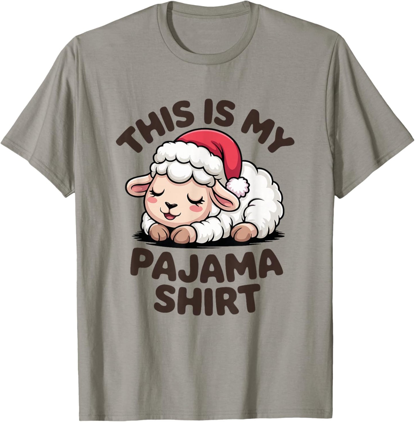 This is My Pajama Cute Lamb Christmas Pajamas T-Shirt - T-Shirt | Sand