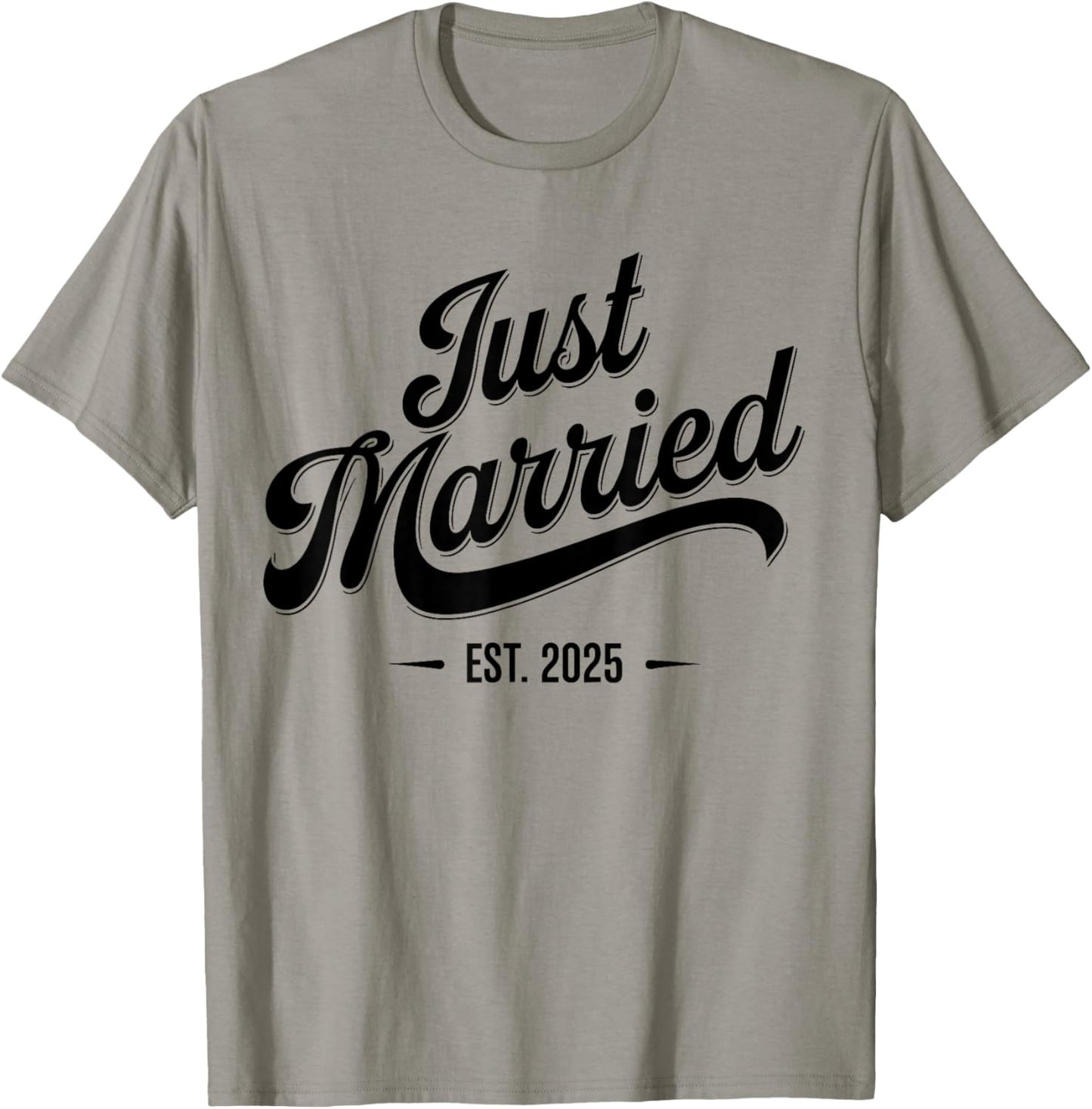 Just Married 2025 Wedding Anniversary For Couples T-Shirt - T-Shirt | Sand