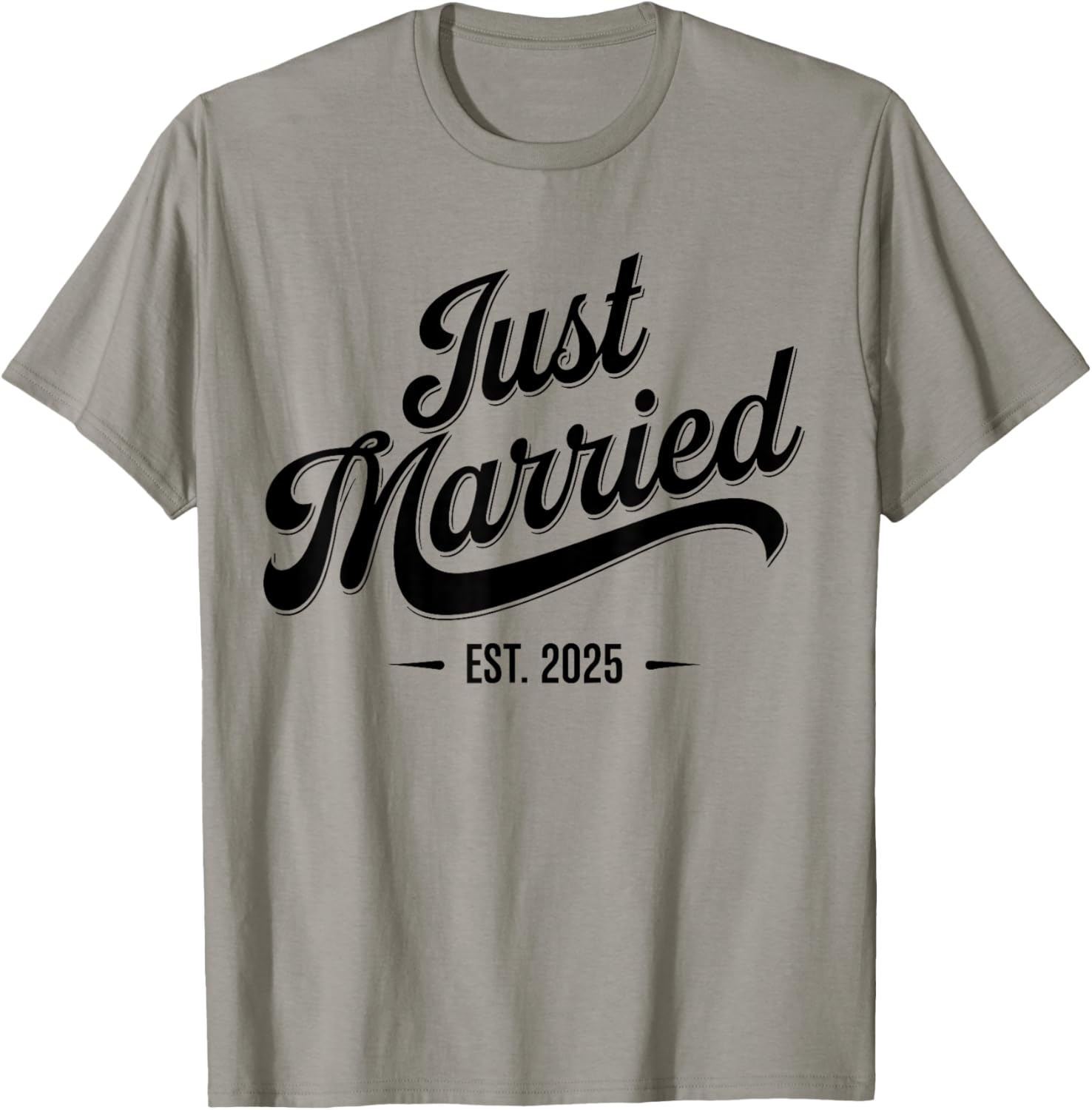 Just Married 2025 Wedding Anniversary For Couples T-Shirt - T-Shirt | Sand