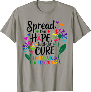 Fight cancer in all and every color ribbons flower heart T-Shirt - T-Shirt | Sand