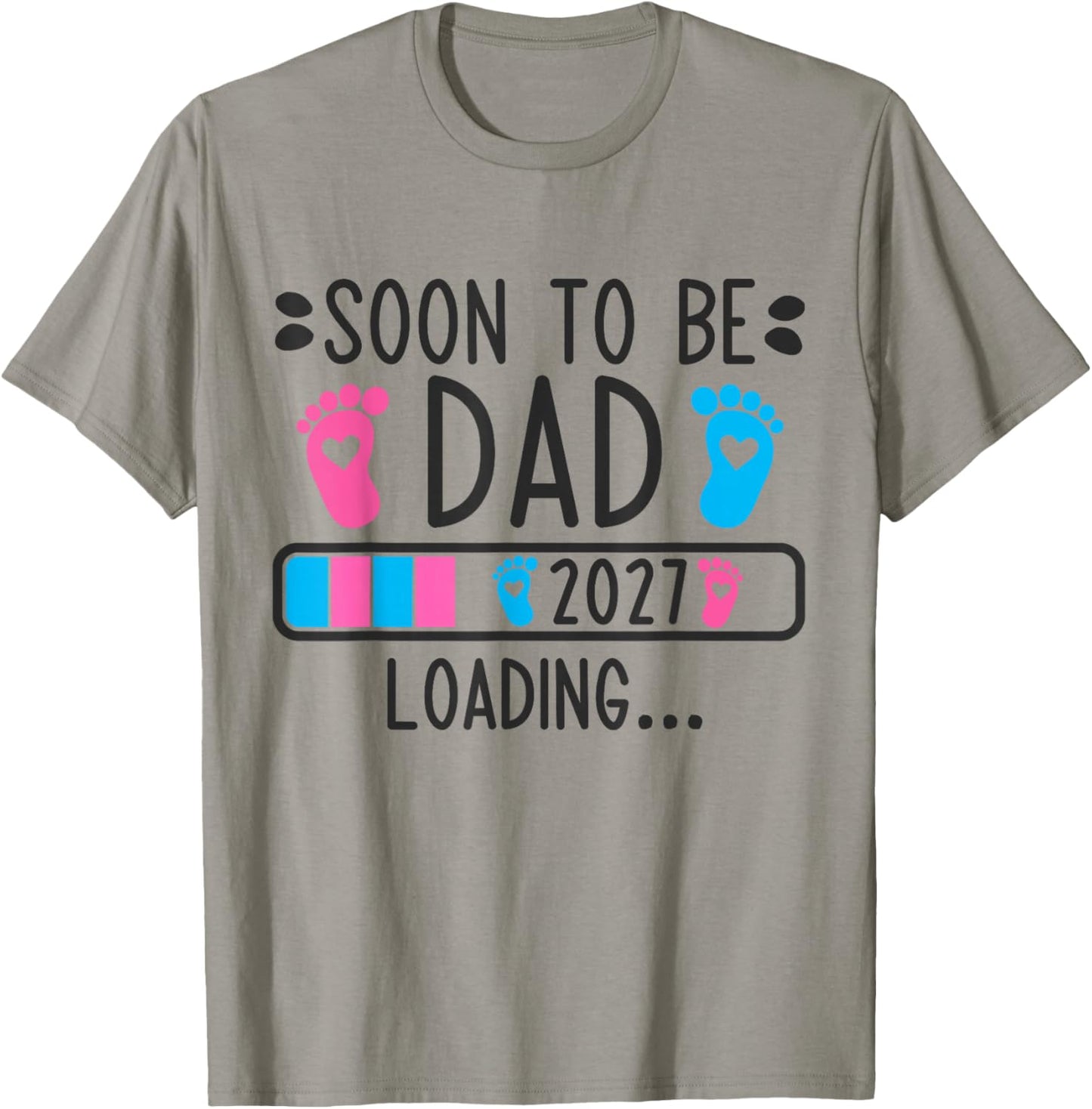 Soon to Be Dad 2027 Loading Pregnancy Announcement 2027 T-Shirt - T-Shirt | Sand