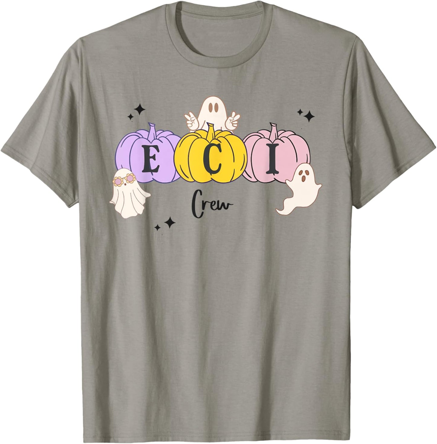 ECI Speech Therapy SLP Pumpkins Ghosts Speech Autumn Fall T-Shirt - T-Shirt | Sand