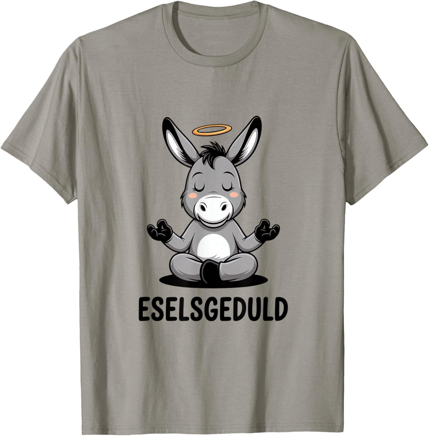 ESELSGEDULD Lustiger Meditierender Esel Yoga T-Shirt - T-Shirt | Sand