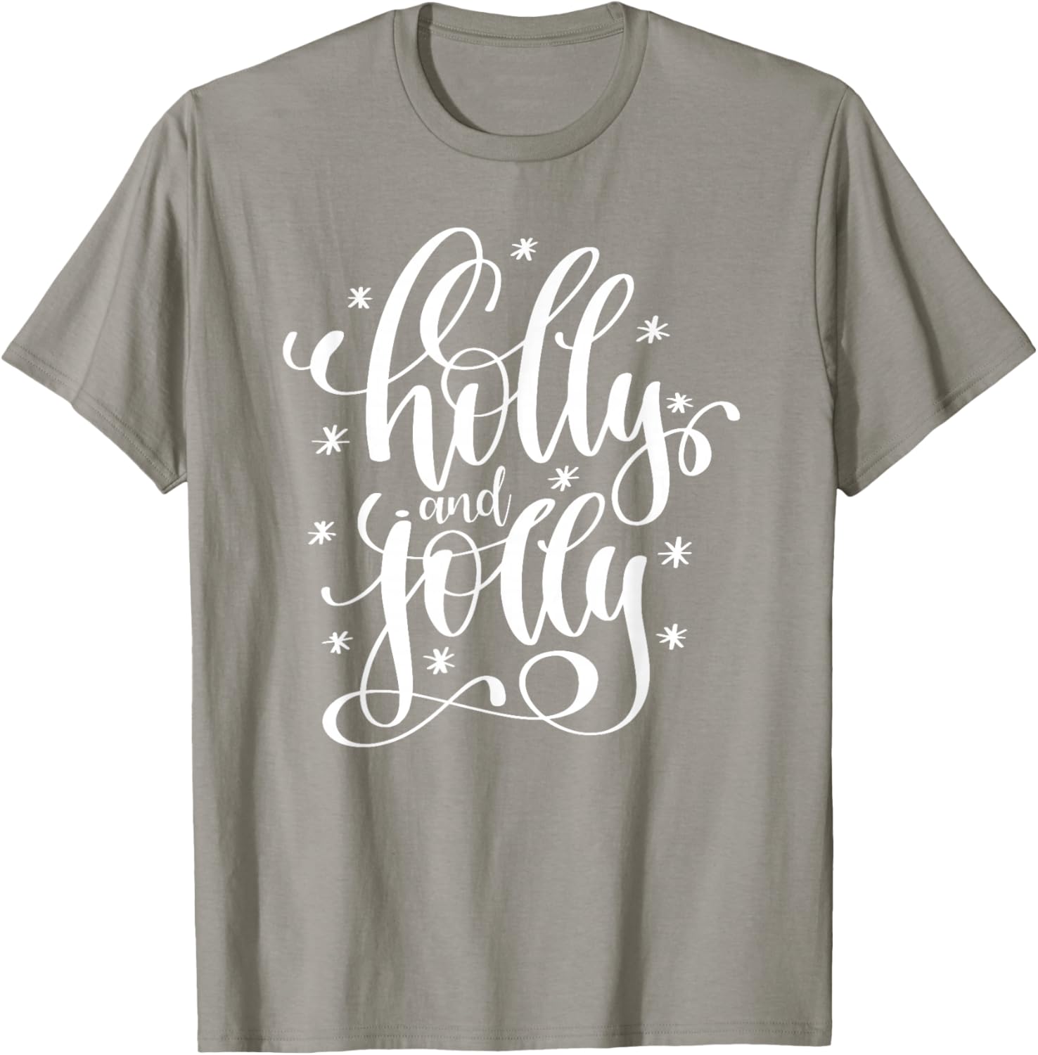 Holly and Jolly Festive Christmas Holiday Pajama Cute T-Shirt - T-Shirt | Sand