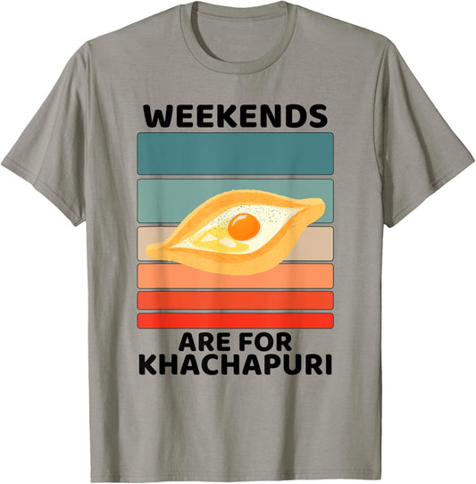 Vintage Khachapuri Food Lover Weekends Are For Khachapuri T-Shirt - T-Shirt | Sand
