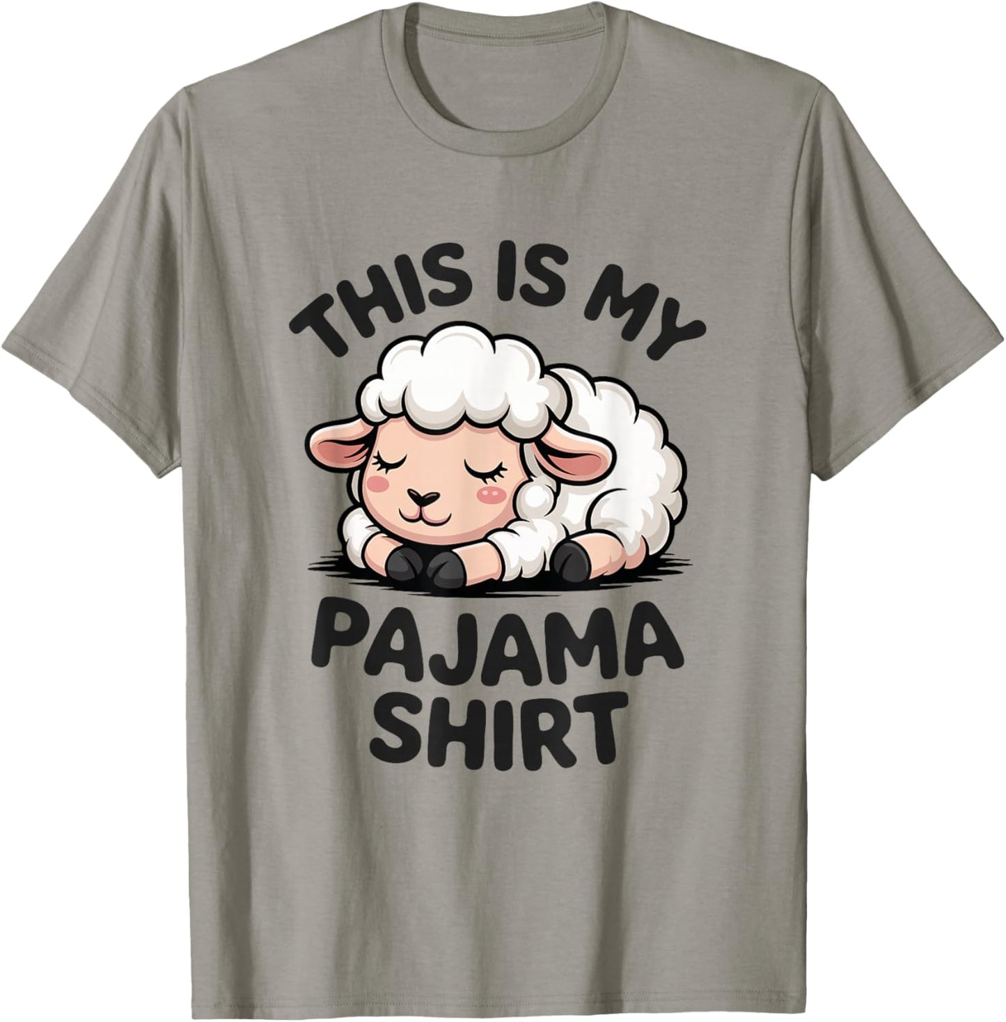 Sleeping Lamb Pajama Cute Bedtime Animal T-Shirt - T-Shirt | Sand