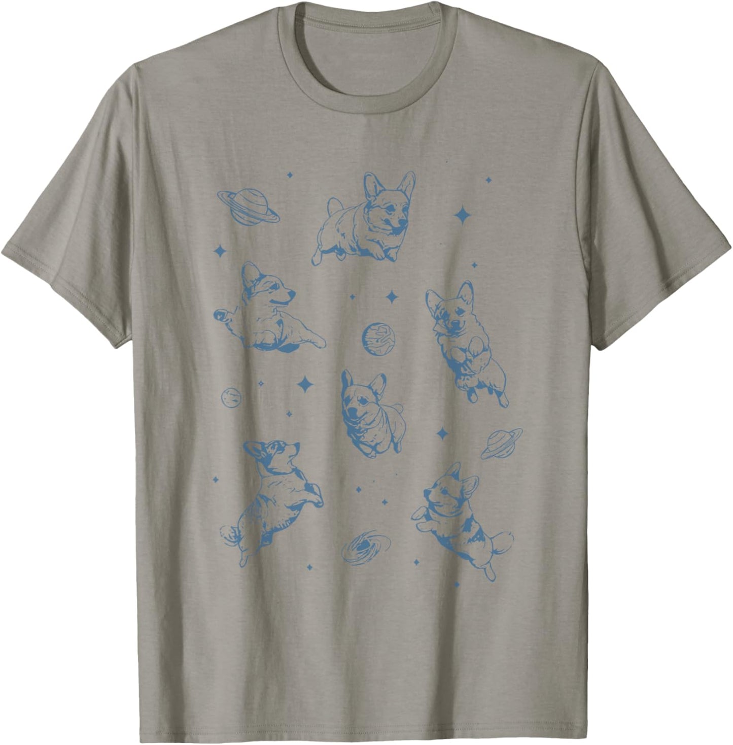 Retro 90's Corgi in Space Galaxy Dog Shirt Corgi Dog Mom T-Shirt - T-Shirt | Sand
