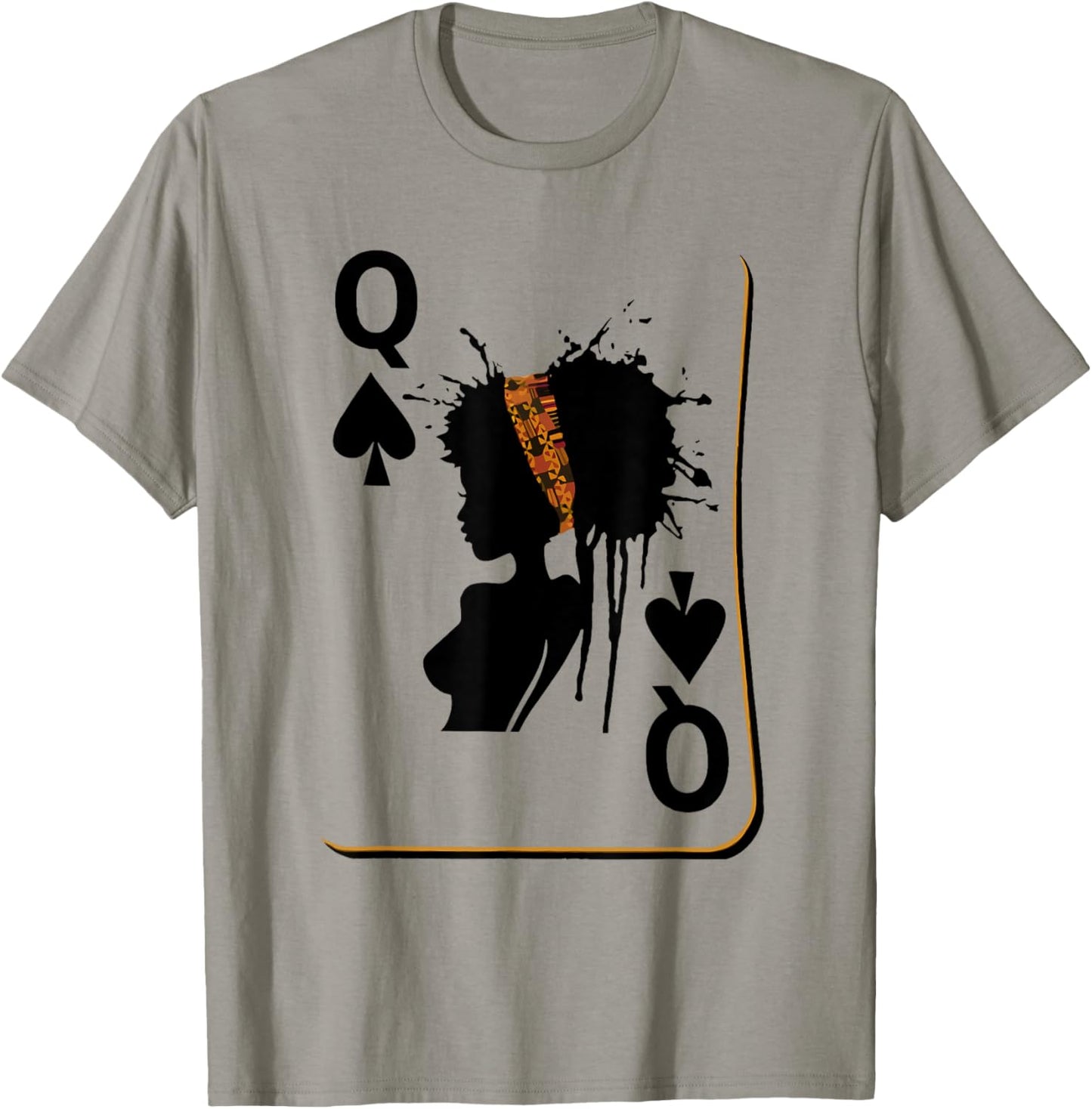 Queen Melanin Black Women African Card Q Black History Month T-Shirt - T-Shirt | Sand
