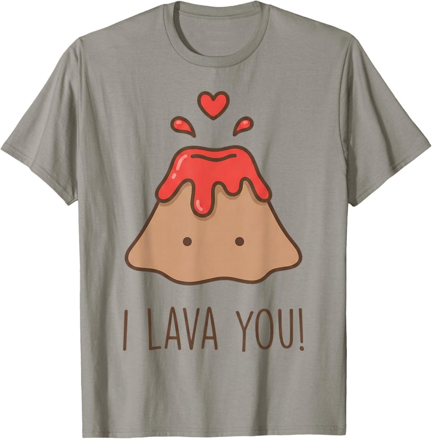 I Lava You Funny Cute Kawaii Volcano Pun Valentine T-Shirt - T-Shirt | Sand