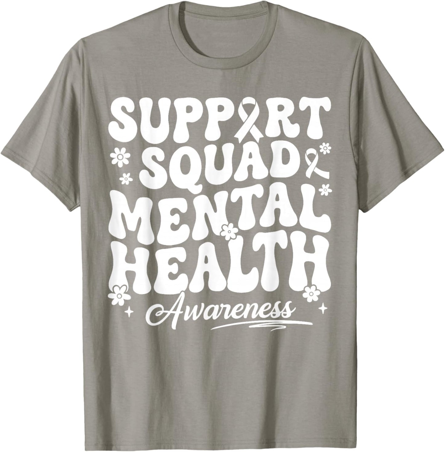 Groovy Support Squad Mental Health Awareness T-Shirt - T-Shirt | Sand