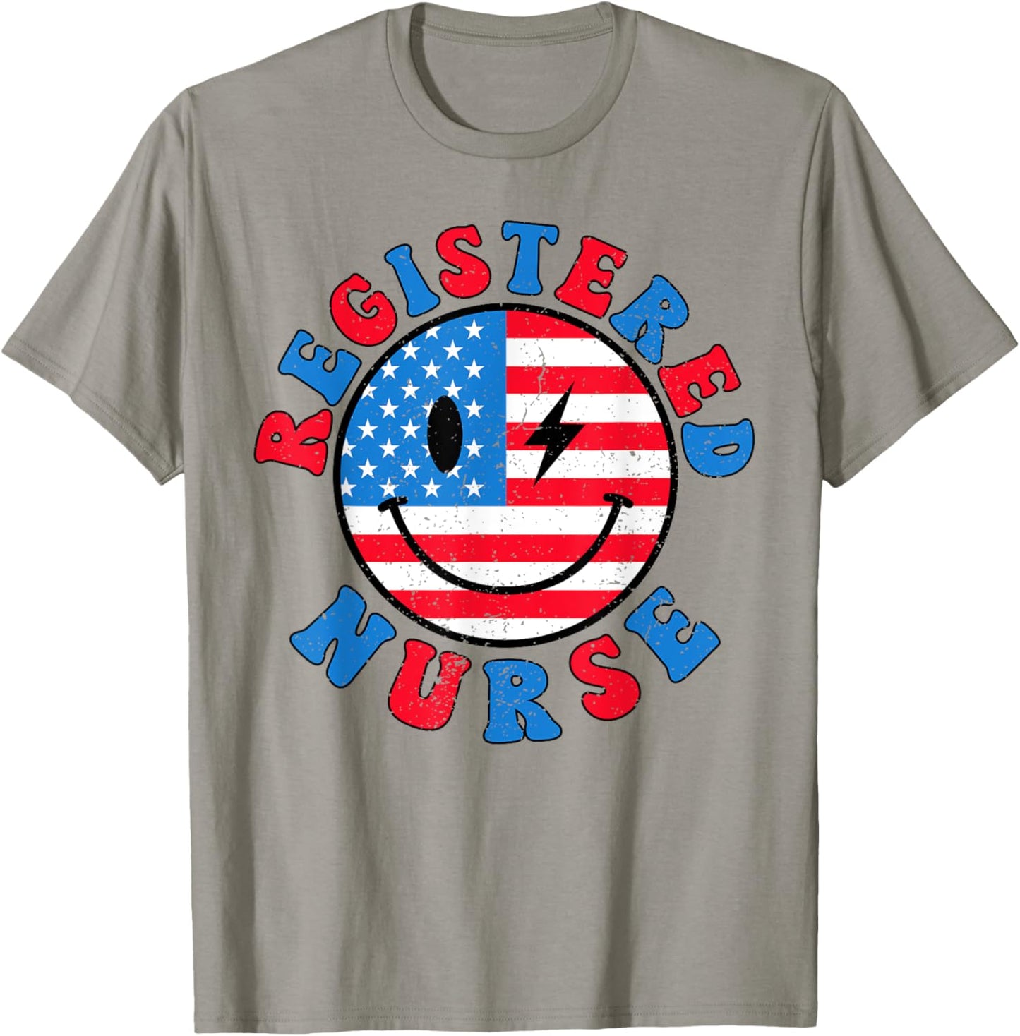 Registered Nurse 4th of July 2024 American Flag RN Nurse T-Shirt - T-Shirt | Sand