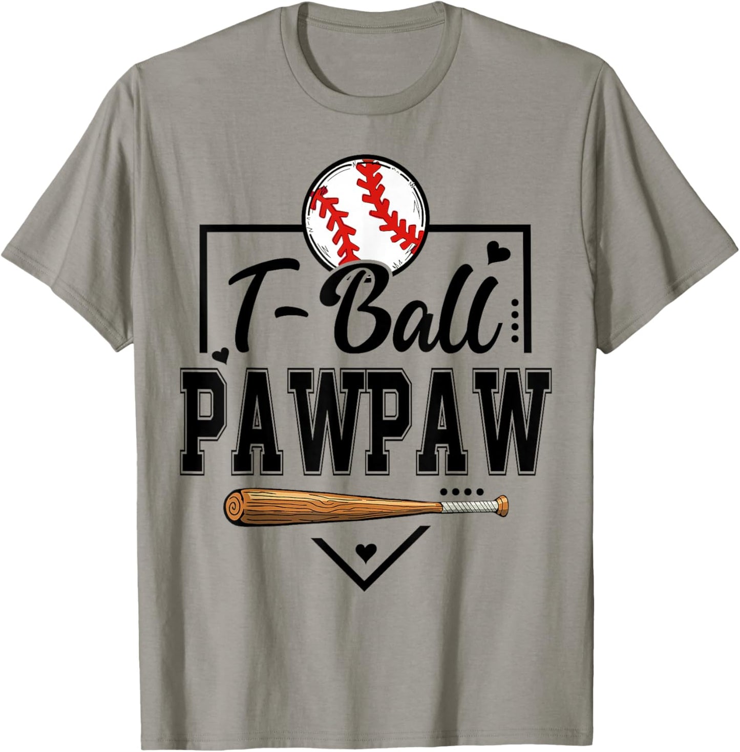 T-Ball Pawpaw Heart Funny Ball Pawpaw T-Shirt - T-Shirt | Sand