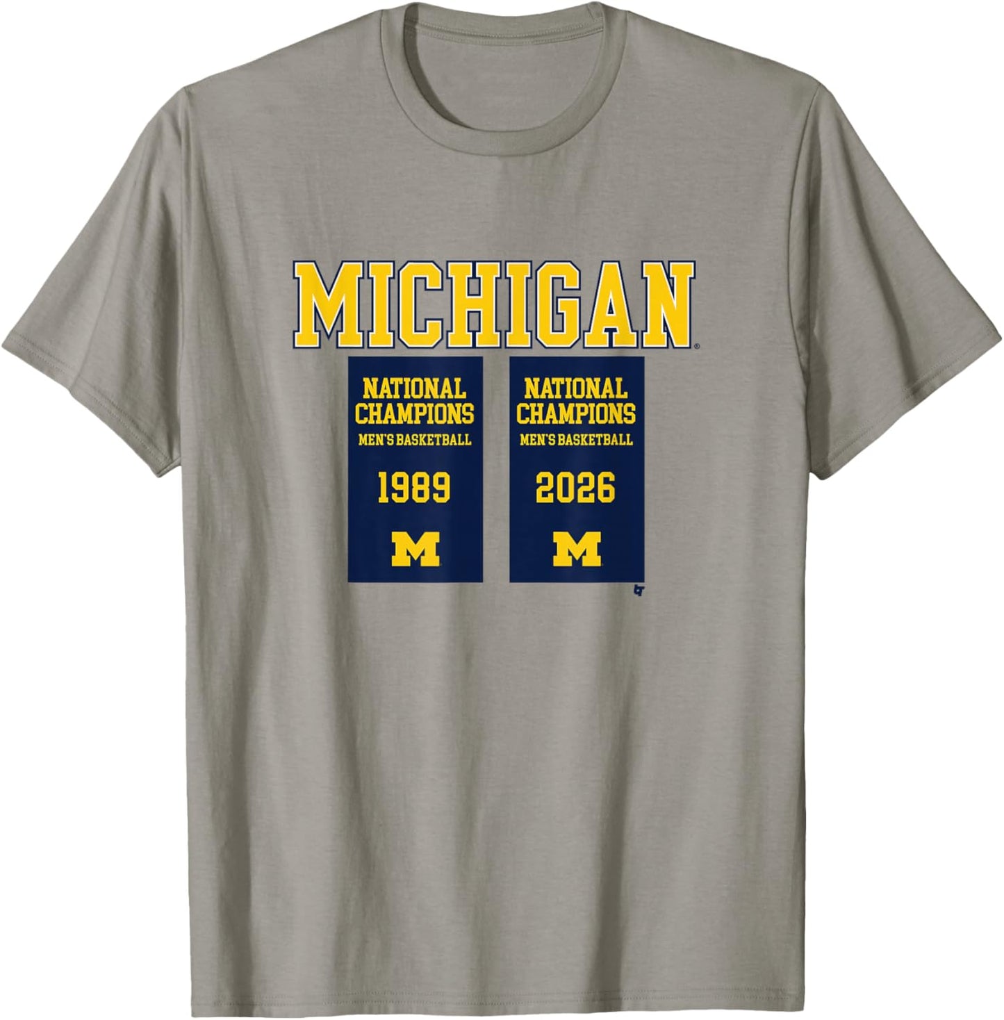 Michigan Wolverines MBB - 2026 National Champions Banners T-Shirt - T-Shirt | Sand