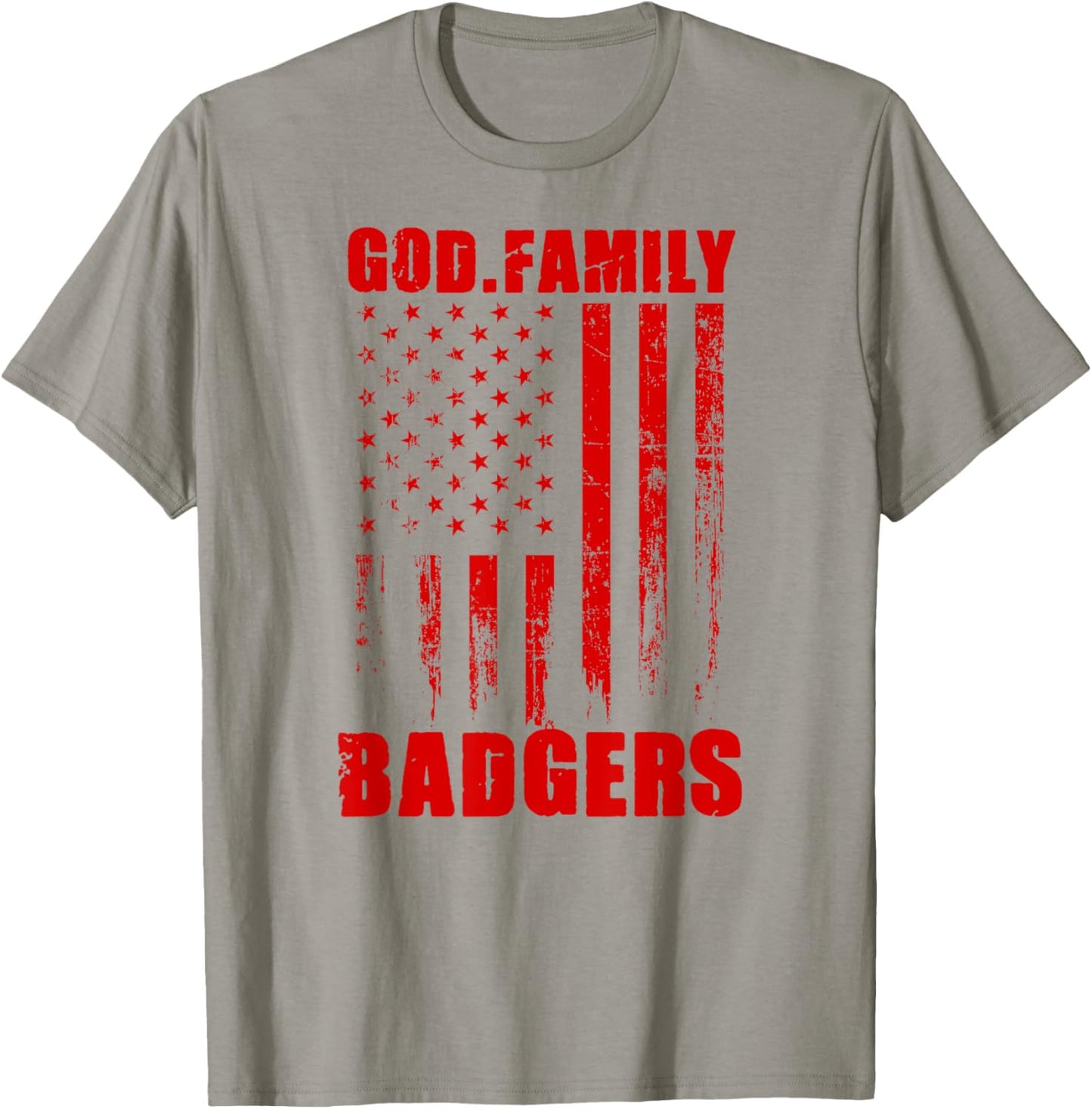 Arkadelphia Badgers God. Family. Vintage USA Flag T-Shirt - T-Shirt | Sand