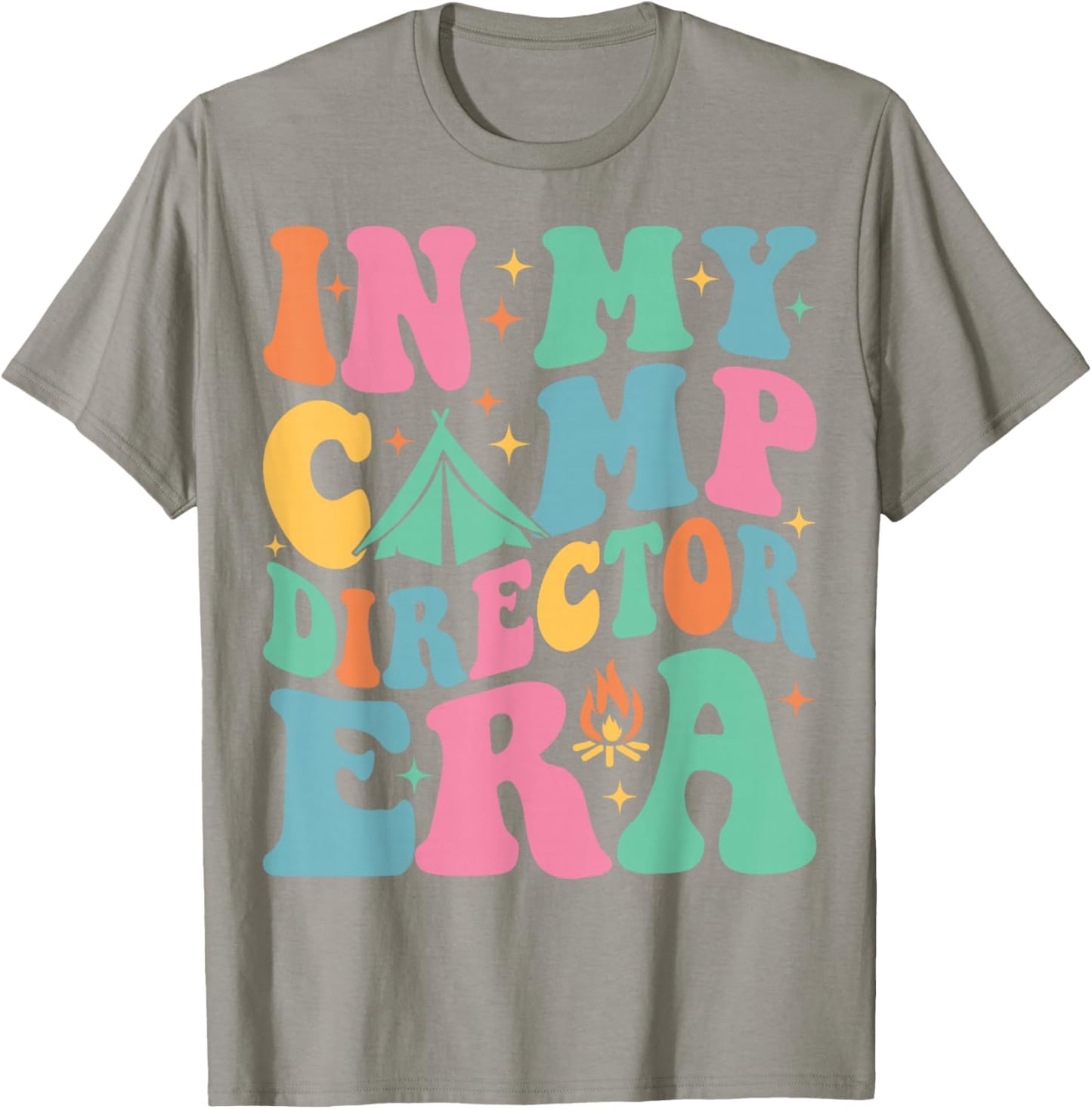 In My Camp Director Era Groovy Summer Camp Director T-Shirt - T-Shirt | Sand