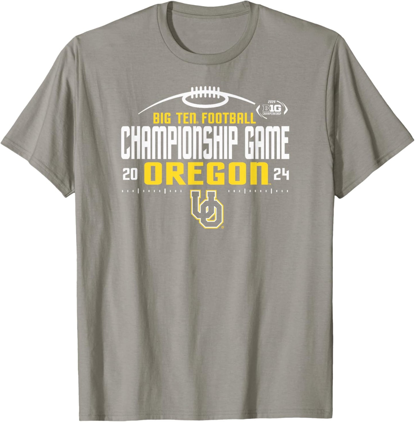 Oregon Ducks Big Ten Championship 2024 Football Laces Green T-Shirt - T-Shirt | Sand