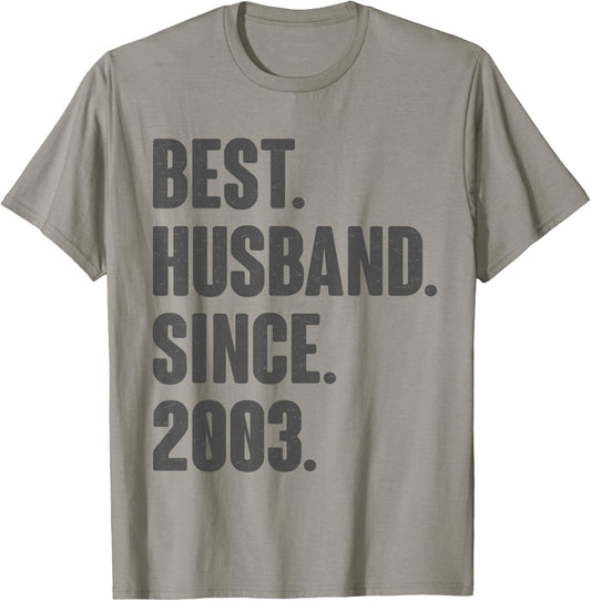 23rd Wedding Anniversary - Best Husband Since 2003 T-Shirt - T-Shirt | Sand