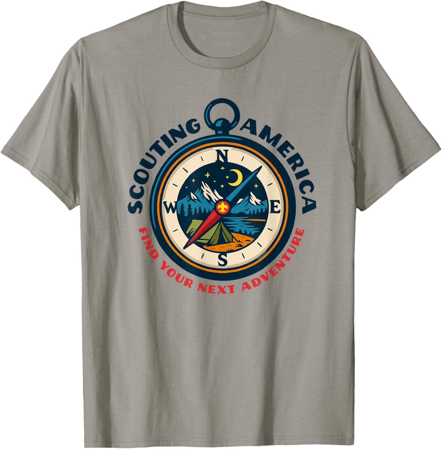 Find Your Next Adventure Scouting America Retro Compass Art T-Shirt - T-Shirt | Sand