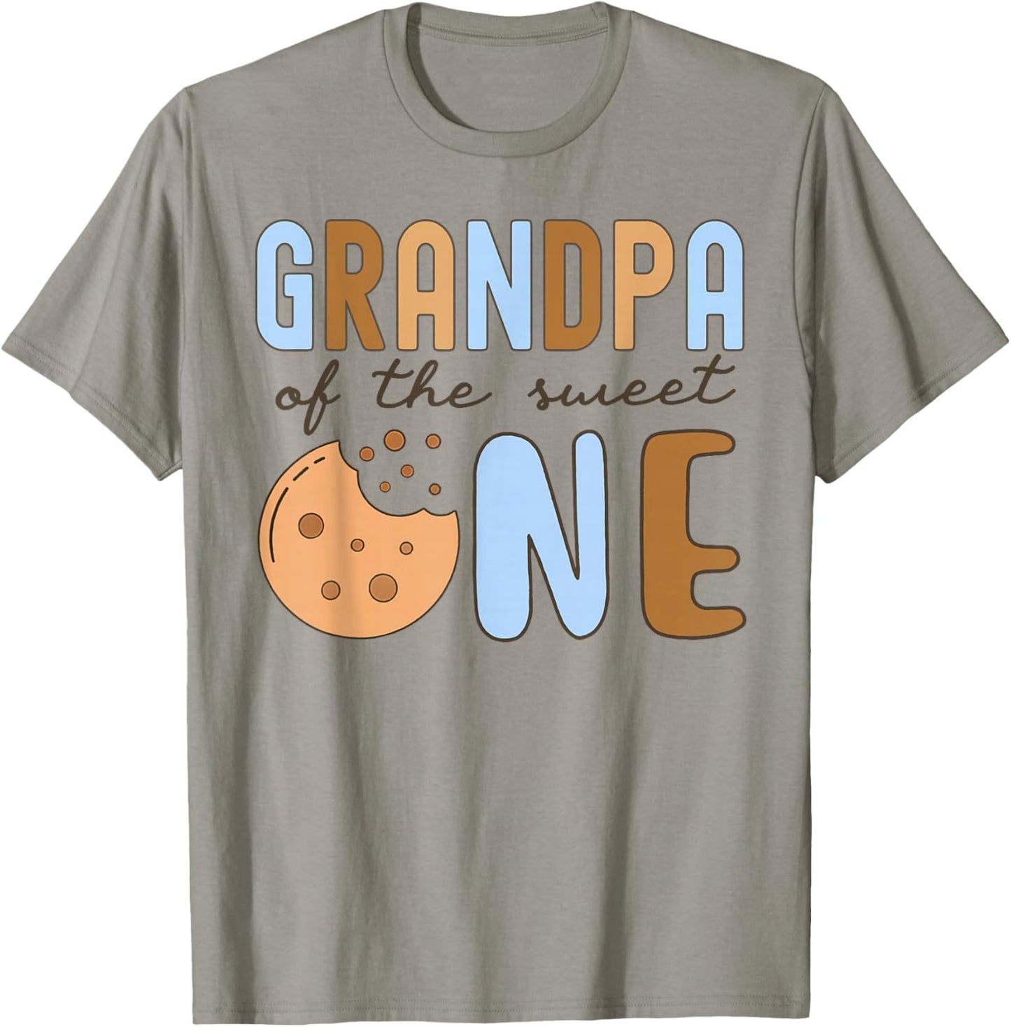 Grandpa Of The Sweet One Cookies and Milk 1st Birthday Party T-Shirt - T-Shirt | Sand