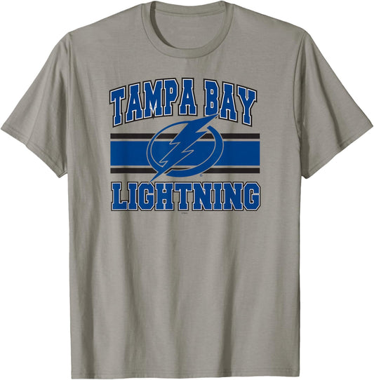 Tampa Bay Lightning Stripe Gray Officially Licensed T-Shirt - T-Shirt | Sand