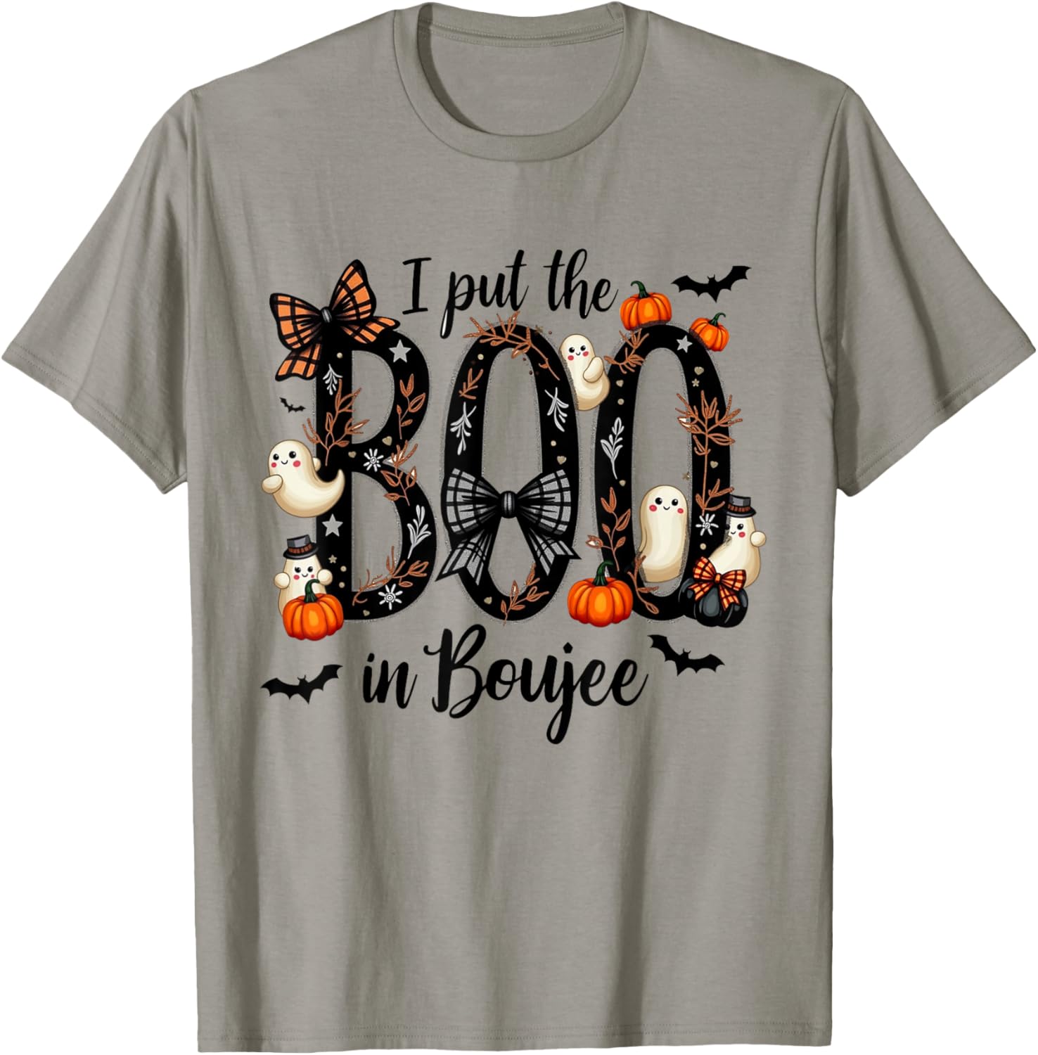 I Put the Boo in Boujee - Cute Ghost Halloween Fashion T-Shirt - T-Shirt | Sand