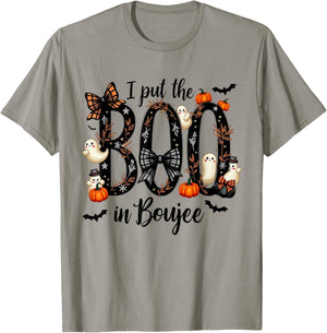 I Put the Boo in Boujee - Cute Ghost Halloween Fashion T-Shirt - T-Shirt | Sand
