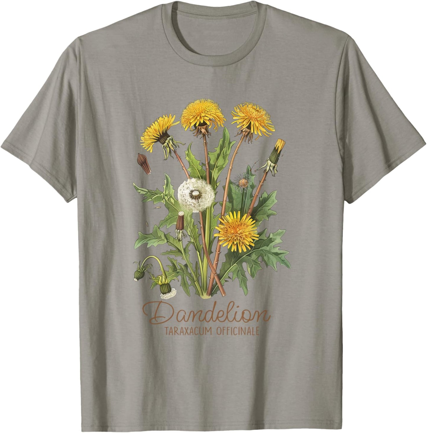 Dandelion Vintage Botanical Herbalist Gardening Dandelion T-Shirt - T-Shirt | Sand
