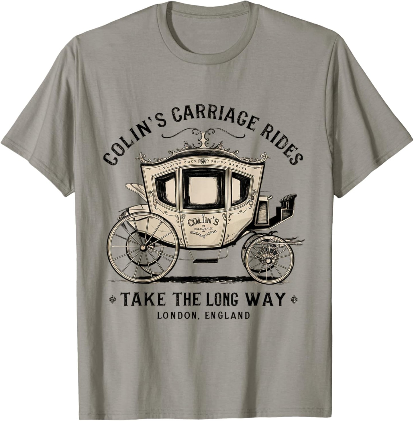 Colin's Carriage Rides Take The Long Way T-Shirt - T-Shirt | Sand