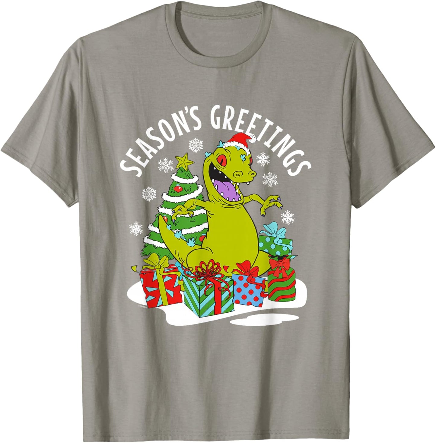 Rugrats Christmas Season's Greetings Happy Reptar Poster T-Shirt - T-Shirt | Sand