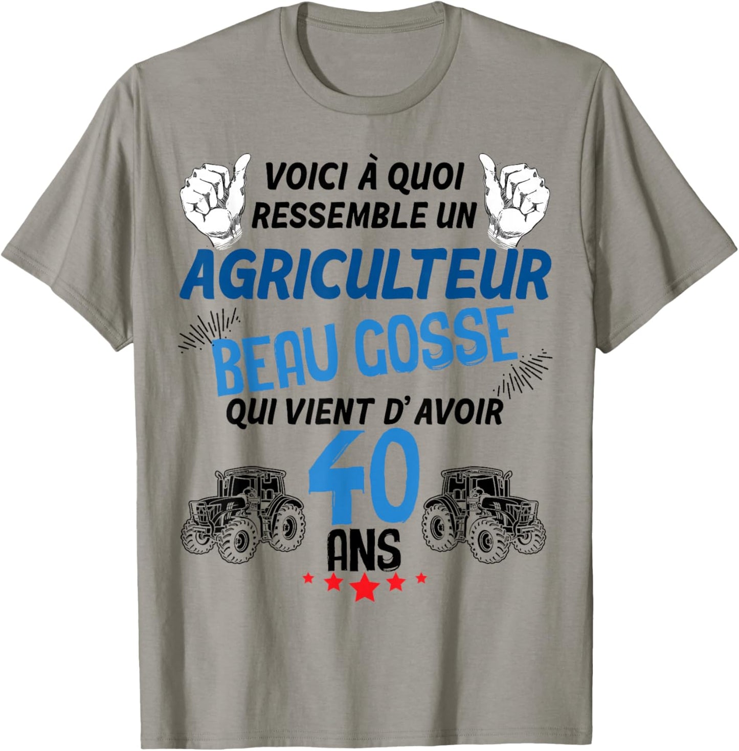 Farmer 40 Years Old Handsome Kid And Class Driving Tractor T-Shirt - T-Shirt | Sand
