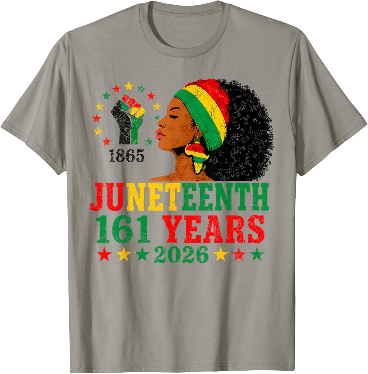 Juneteenth 1865 2026 161 Years of Freedom Black Women T-Shirt - T-Shirt | Sand
