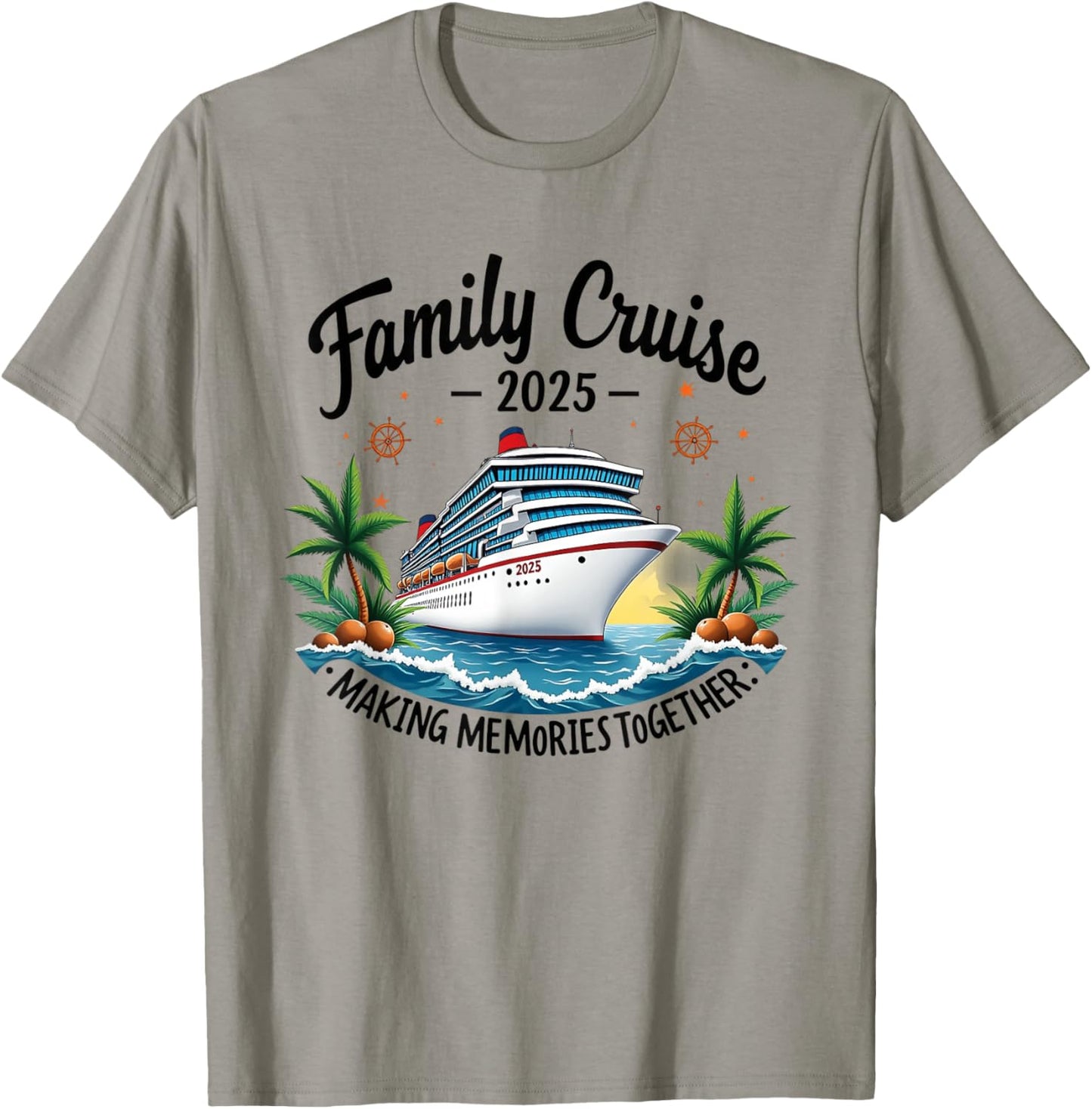 Family Cruise 2025 Vacation Trip Family Matching Cruise Ship T-Shirt - T-Shirt | Sand