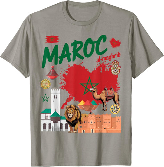 Moroccan Flag Outfit Idea on the Theme of Moroccan Culture T-Shirt - T-Shirt | Sand