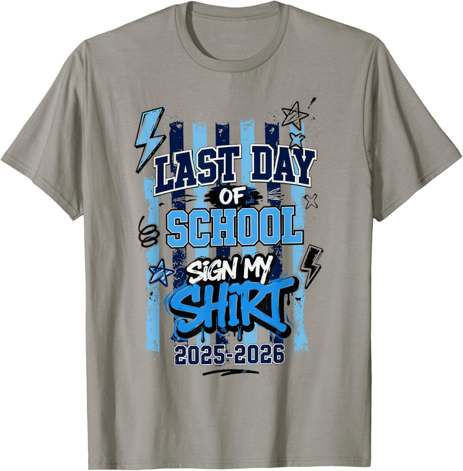 Last Day of School Sign My Shirt Boy Student Kid 2 Sided T-Shirt - T-Shirt | Sand