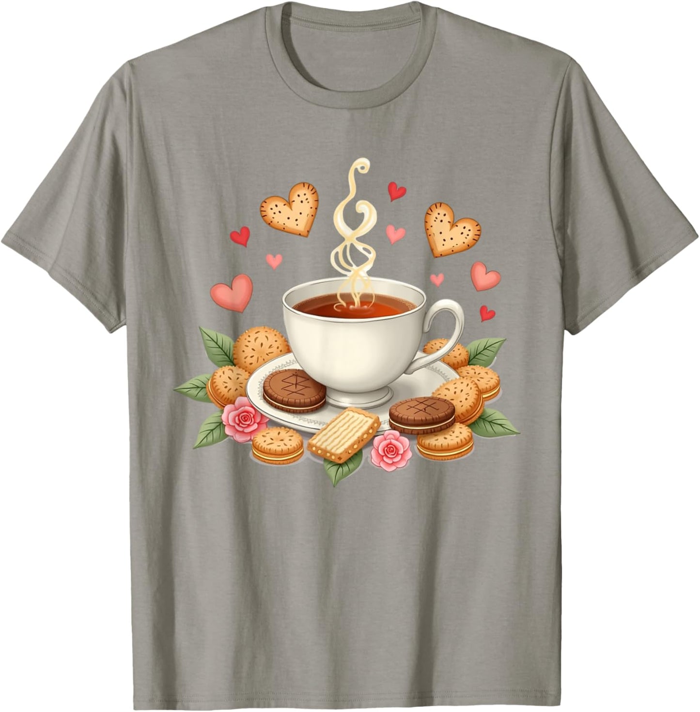 Tea and Biscuits – Funny British Tea Lover T-Shirt - T-Shirt | Sand