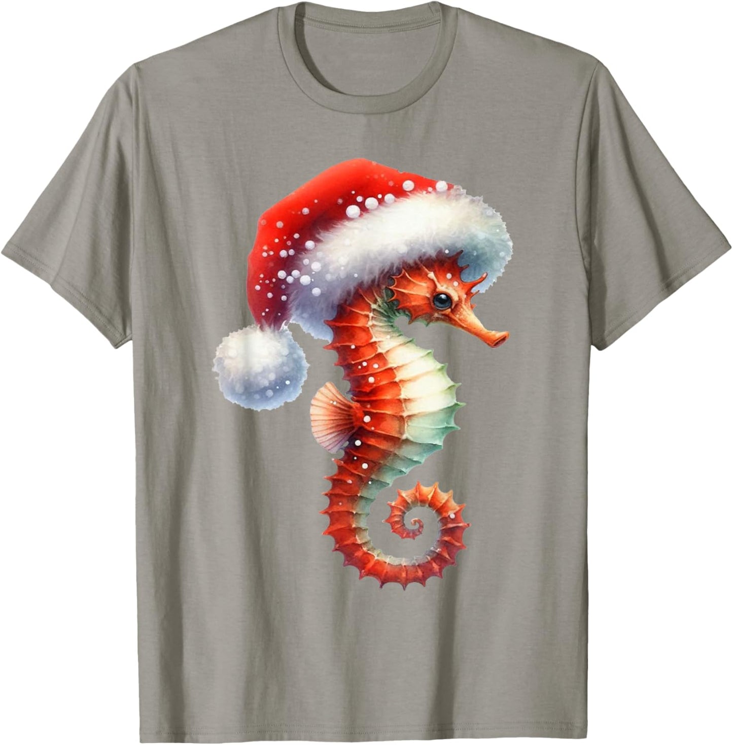 Coastal Christmas Seahorse Beach Holiday Winter Xmas T-Shirt - T-Shirt | Sand