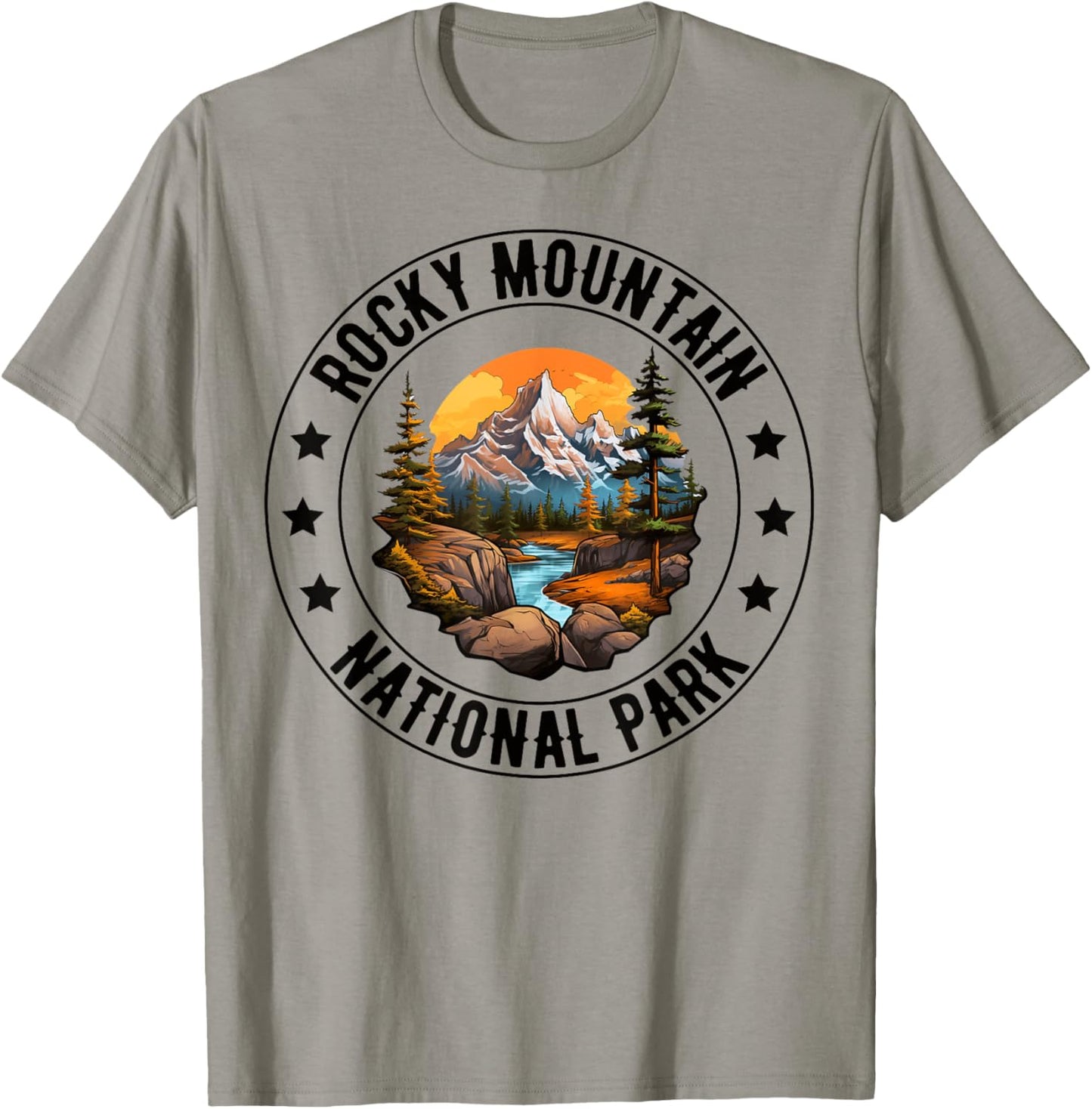Retro Rocky Mountain National Park Hiking Camping Outdoor T-Shirt - T-Shirt | Sand