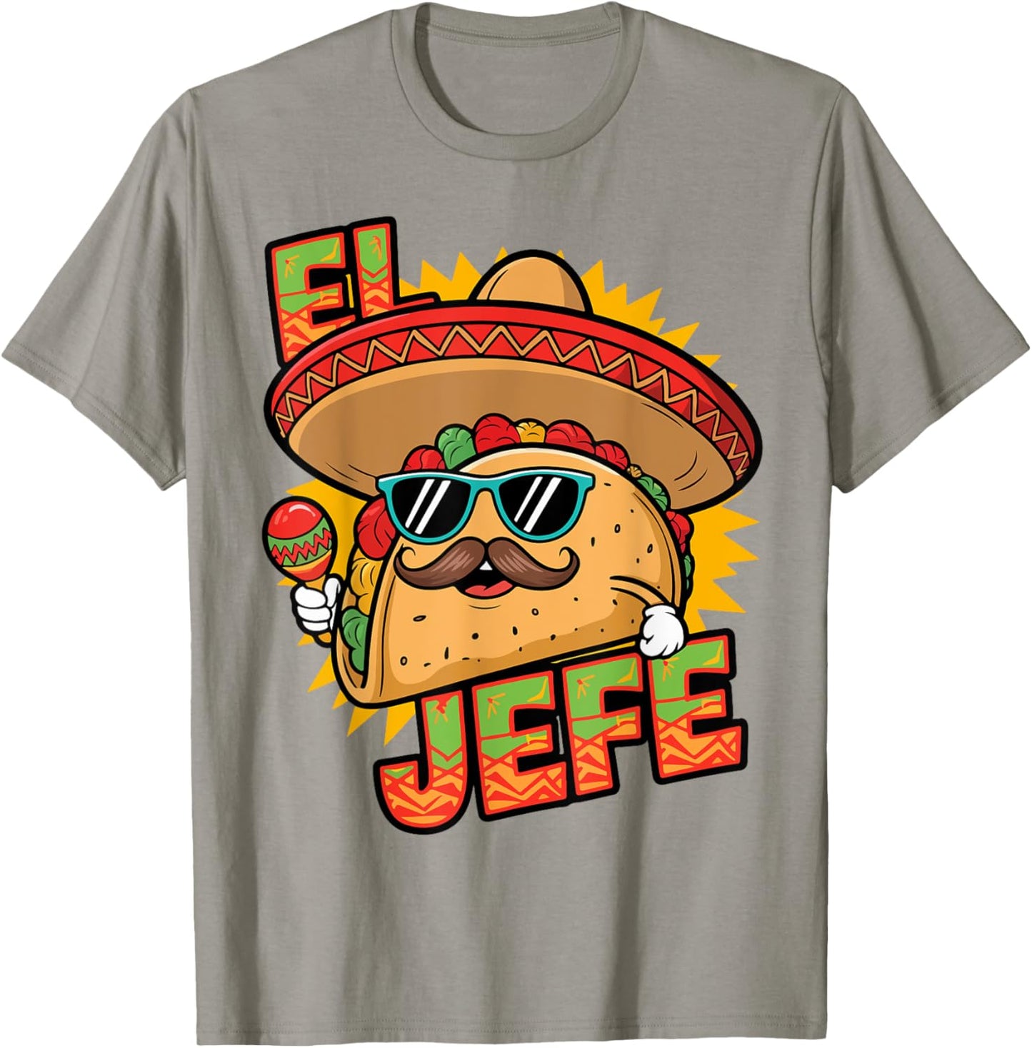 Funny El Jefe Taco Cinco De Mayo Mexican Men Women Toddler T-Shirt - T-Shirt | Sand