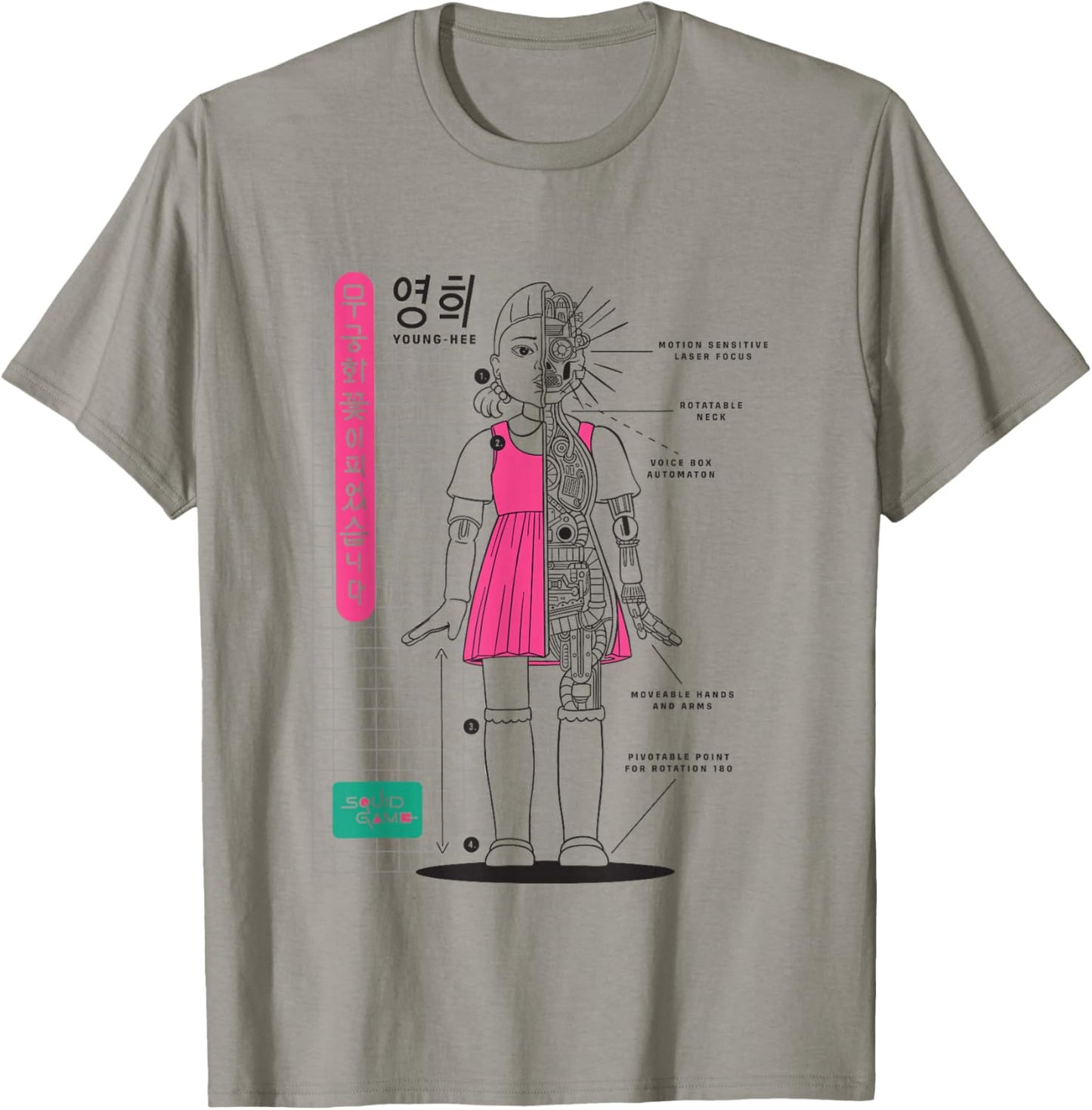 Squid Game 2 Young-Hee Giant Doll Schematics T-Shirt - T-Shirt | Sand