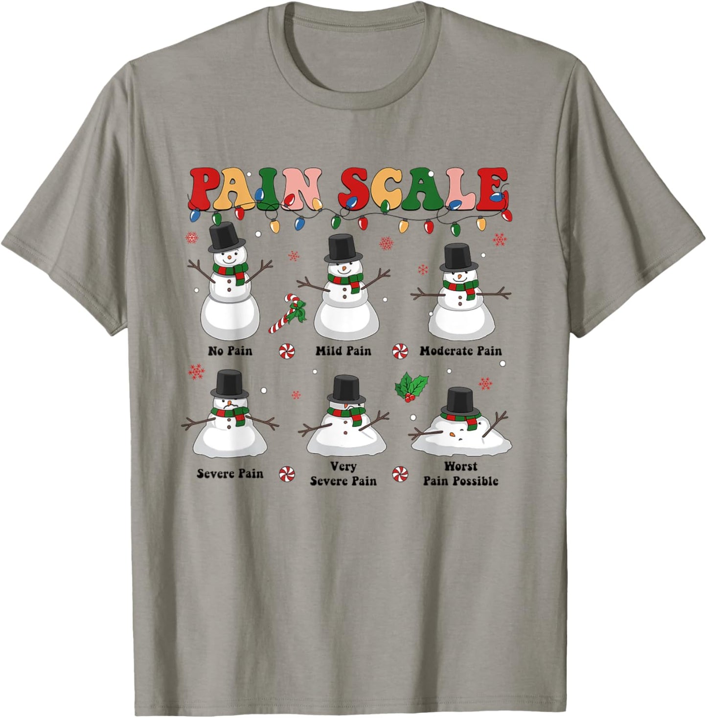 Pain Scale Christmas Nurse Triage and Pain Assessment T-Shirt - T-Shirt | Sand