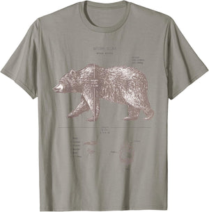 Brown Bear Anatomy T-Shirt - T-Shirt | Sand