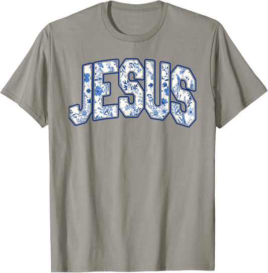 Christian Coquette Jesus Bow Bible Blue White Women Girls T-Shirt - T-Shirt | Sand