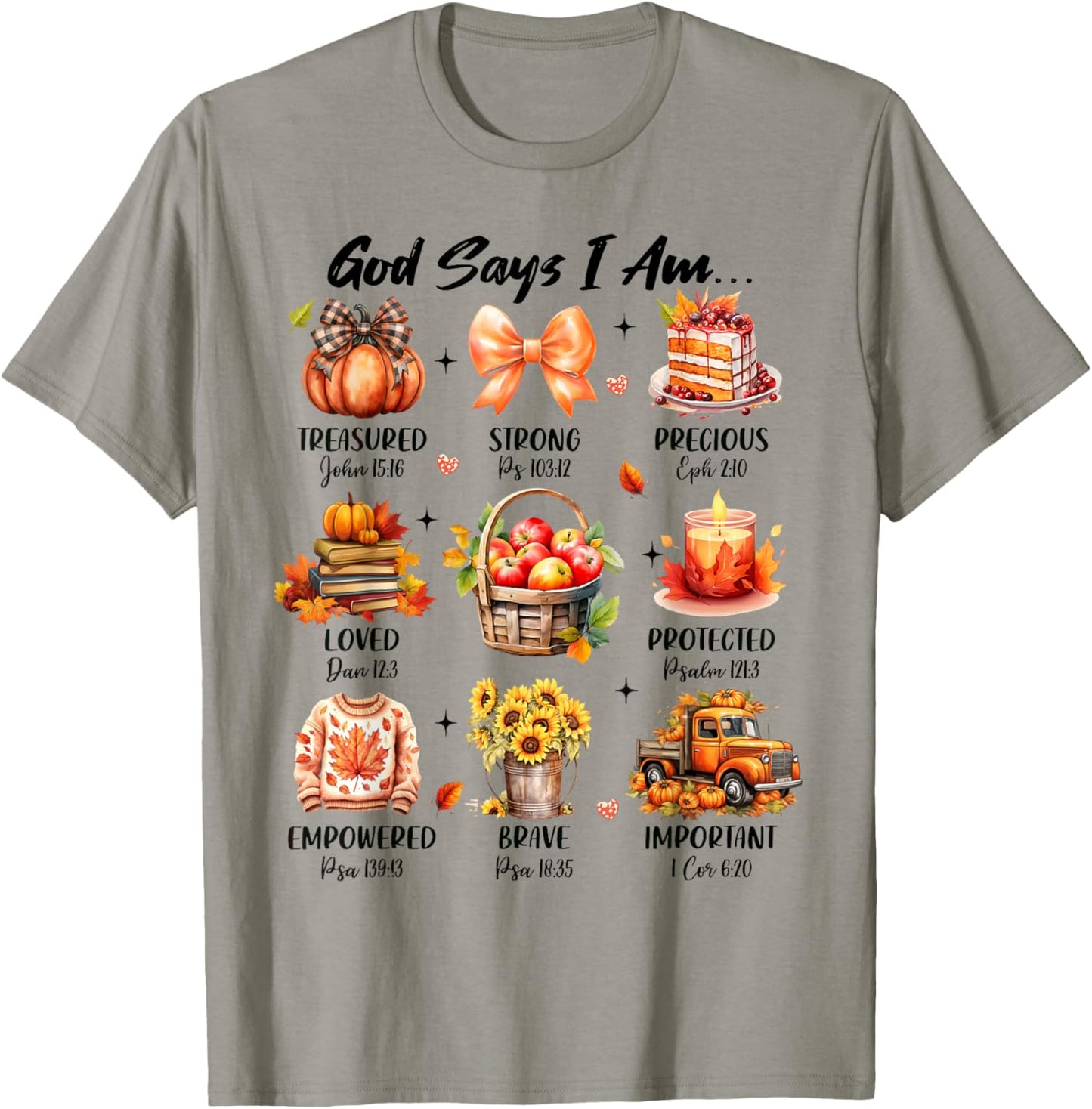 Retro God Says I Am Christian Faith Jesus Fall Thanksgiving T-Shirt - T-Shirt | Sand