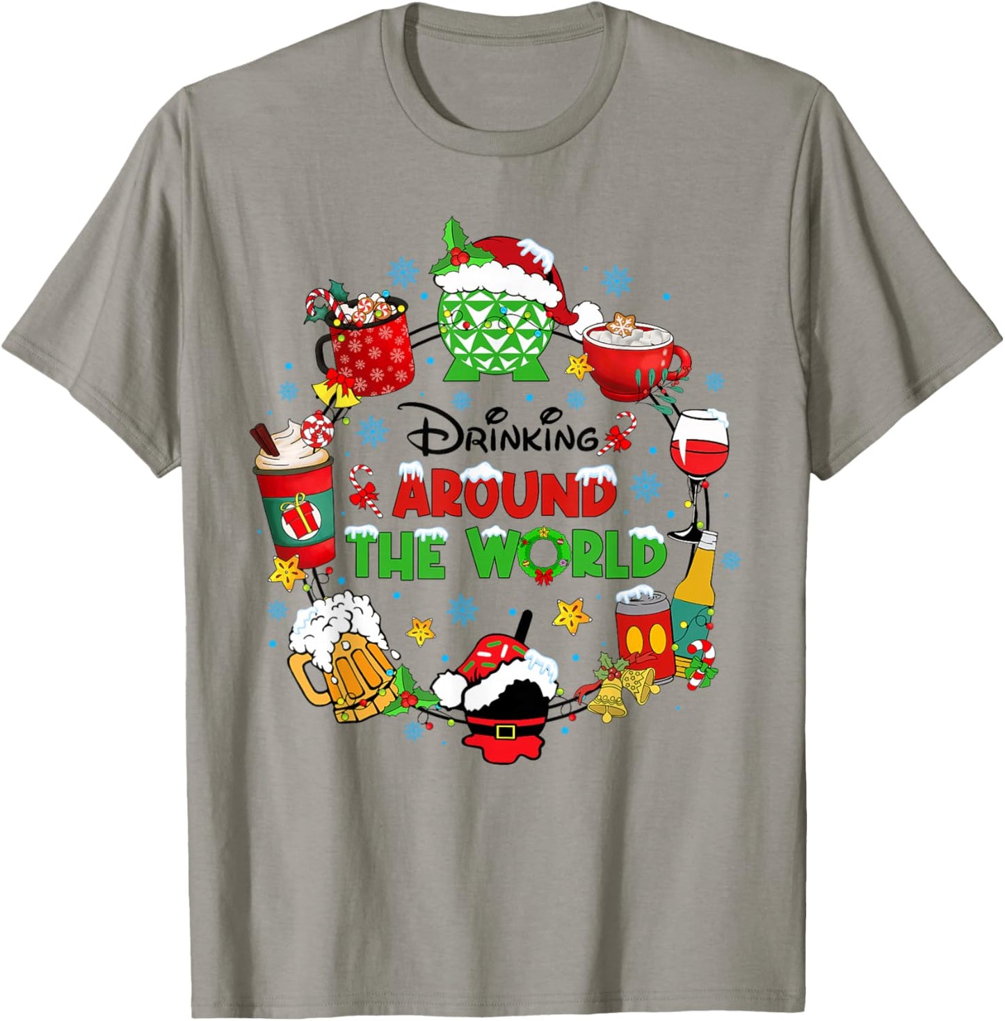 Drinking Around The World Family Christmas Vacation T-Shirt - T-Shirt | Sand